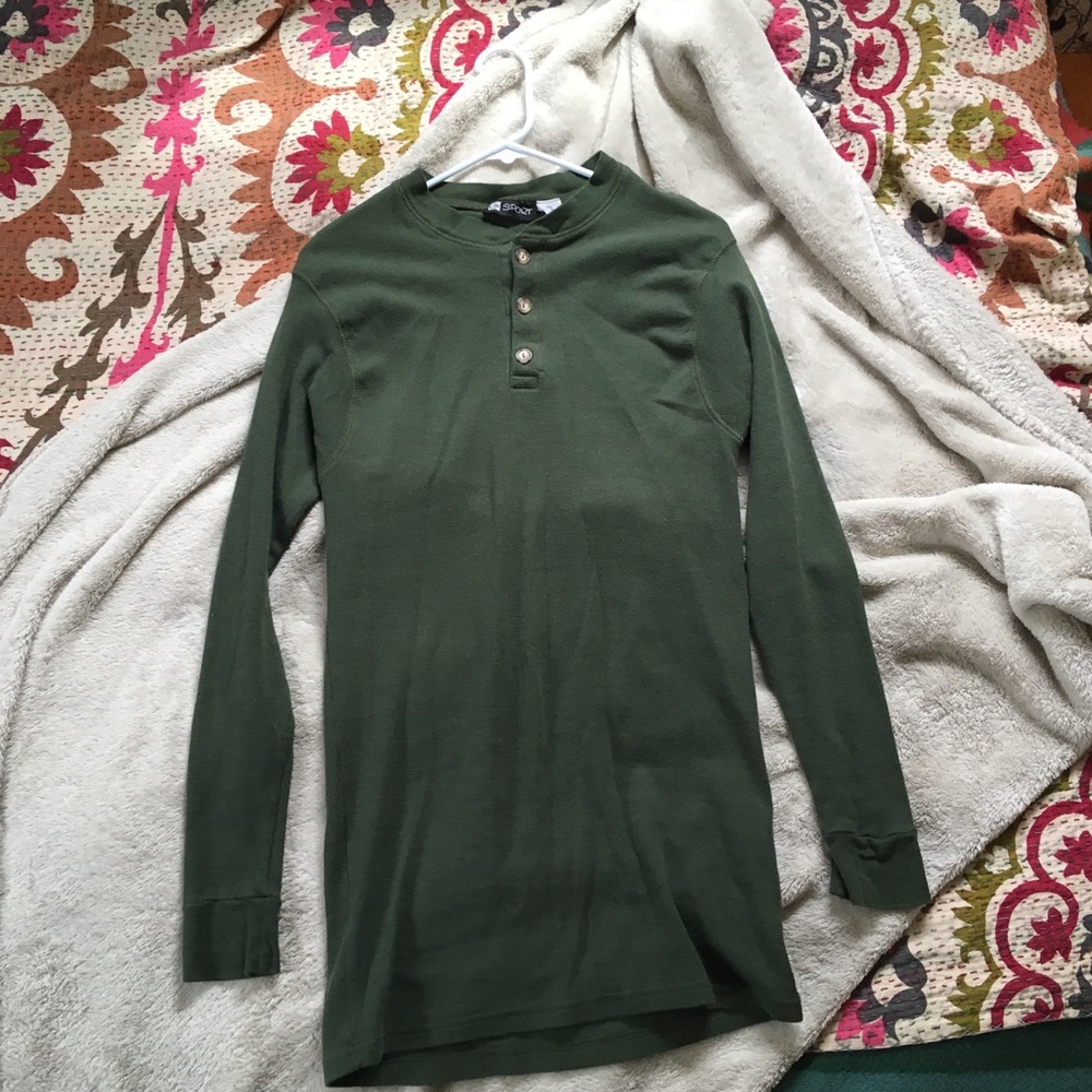 Long Sleeve Henley Style Tall-Tee